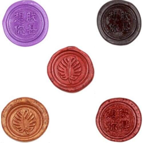1box Sealing Wax Tablets Bronzing Wax Granules Retro Style sealing Wax Stamp Letter Stamp Waxes Dissolve Wood Handle Stamp Spoon