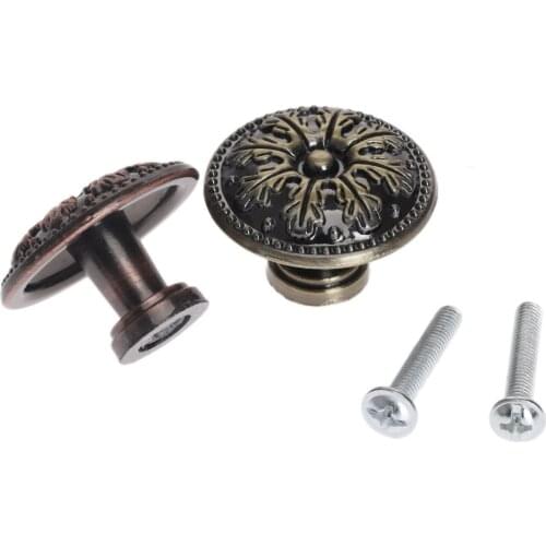 1Pc Antique Cabinet Drawer Cupboard Drawer Knob Kitchen Decorative Closet Wardrobe Door Pull Handle Furniture Round Knob 31*21mm