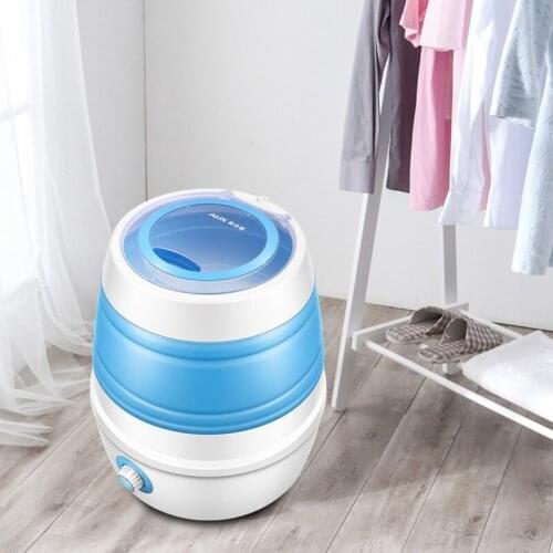 Folding washing machine 220V small dormitory household portable with dehydration basket underwear and underwear mini washing