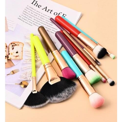 Lucky-Girls 10 pcs Beauty tools Makeup Brush Set Cosmetics Foundation blending blush makeup tool