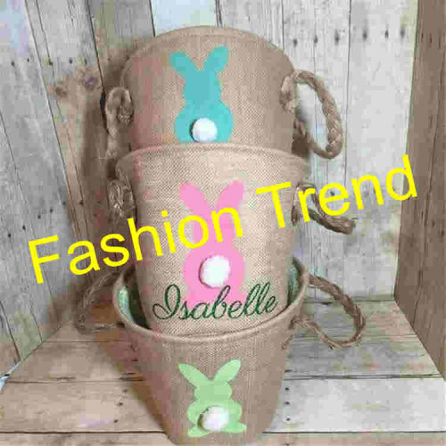 10pcs/lot new arrival good quality 3 colors mixed easter bucket tote bag 2019 Easter day decoration kids candy bag bucket