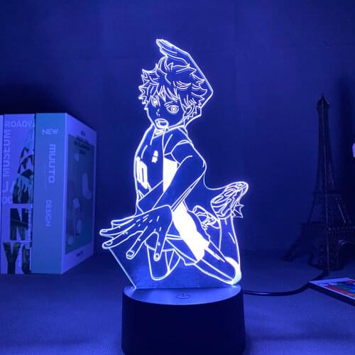 3D Lamp Anime Haikyuu Shoyo Hinata Anime Decoration Holiday Lighting Table Lamp For Bedroom Valentines Day Gift Led Night Light