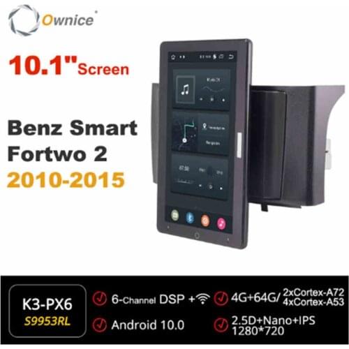 10.1"Auto Rotatable 1280*720 Ownice Android 10.0 Car Multimedia forMercedes Benz Smart Fortwo 2 2010-2015 Car Radio Audio System
