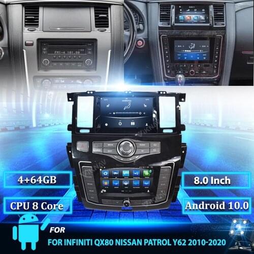 Android 10.0 Dual Screen Car Radio DVD Player For infiniti QX80 Nissan Patrol Y62 2010-2020 DVD Player