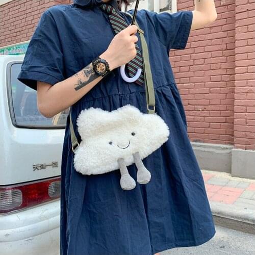 Baiyun plush messenger backpack shoulder bag with zipper coin purse childrens school shoulder bag ladies girl mobile phone bag