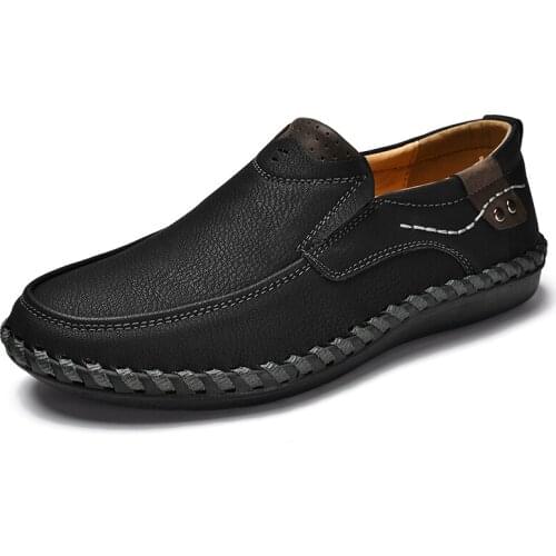 Large Size 48 Men Loafers handmade Split Leather Shoes men casual shoes Comfortable Men Flats Moccasins Shoes zapatos de hombre