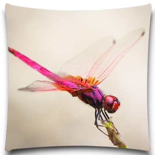 Red Blue Dragonfly Square Pillow Case Bedding Room Sofa Chair Home Hotel Decorative Cushion Cover 5 size 9 style