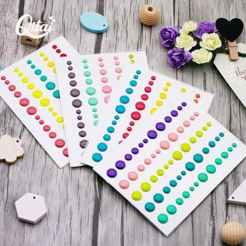QITAI 4sheets Sugar Sprinkles Self-adhesive Enamel Dots Resin Sticker for Scrapbooking/ DIY Crafts/ Card Making Decoration ES001