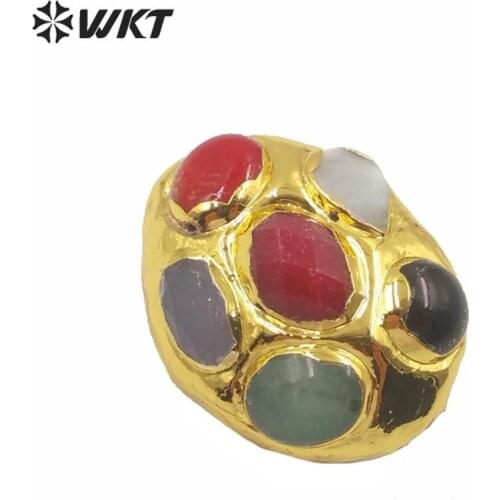 JFE44 Wholesale new design hot evil eye jewelry finding beads for women unique oval shape gold electroplated jewelry beads