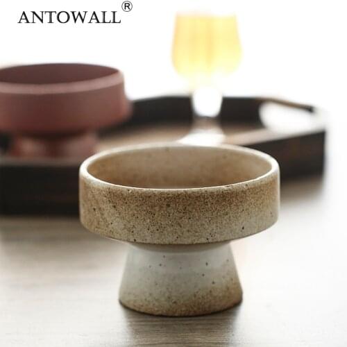 ANTOWALL Handmade Retro Ceramic Fruit Plate Dish Small Snack Bowl