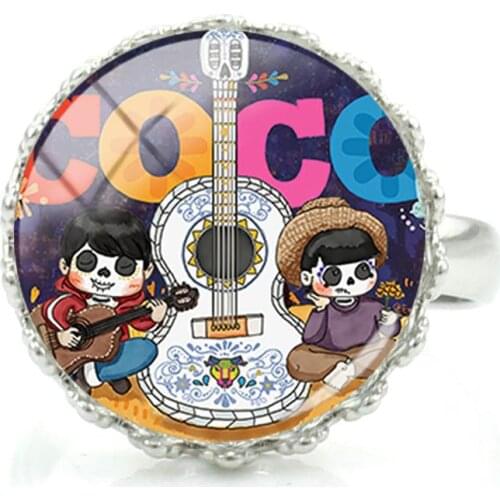 Disney Dream Travels Ring Cartoon Character Ring Fashion Fun Art Photo Glass Adjustable Creative Design Ring