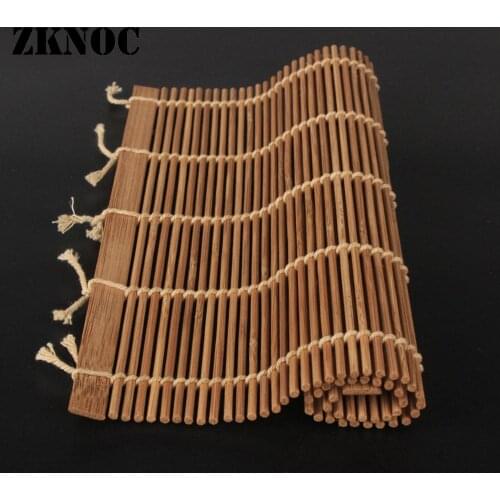 DIY Maker Bamboo Mat Rolling Roller Mat Hand Maker easy Sushi Rice Solid rolling Food Roller tools Kitchen Accessories 24*24CM