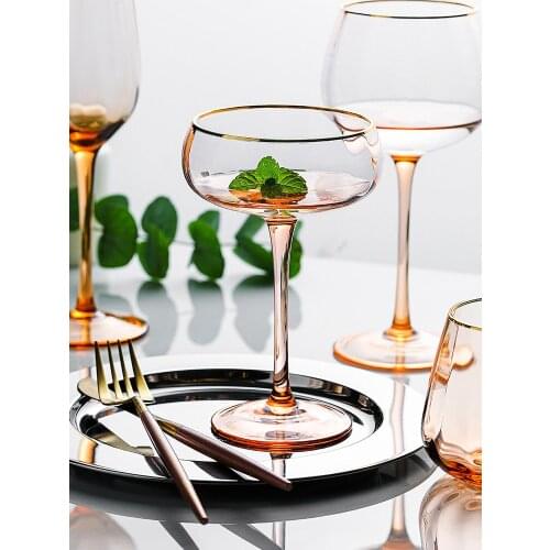 Creative Wine Glasses Amber Crystal Goblet Champagne Wire Shot Water Cup Drinking Wedding Party Bar Home Drinkware