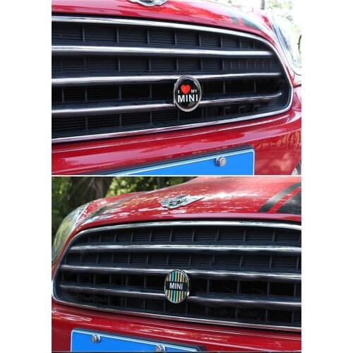 Metal Front Hood Bonnet Frontgrille Emblem Badge Cover Sticker Trim Decal For All Mini Cooper F/R series Car Stylish Decoration