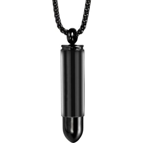 Fashion Punk Open Fake Bullet Head Men Pendant Necklace Hip-hop Gold Silver Plated Black Rock Jewelry Accessory