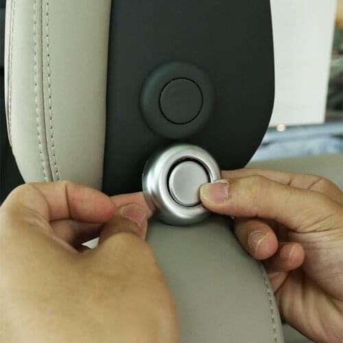 ABS Chrome Car Front Rear Seat Head Pillow Adjustment Button Cover Trim For Land Rover Defender 110 2020 2021 Car Accessories