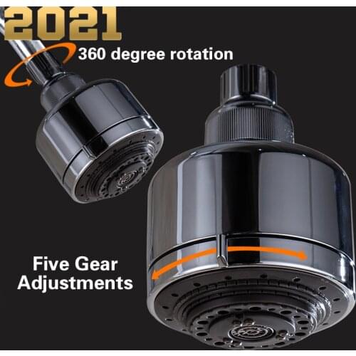 Shower head high pressure shower head water saving showerhead ceiling mounted fixed five gear rotatable spa shower head