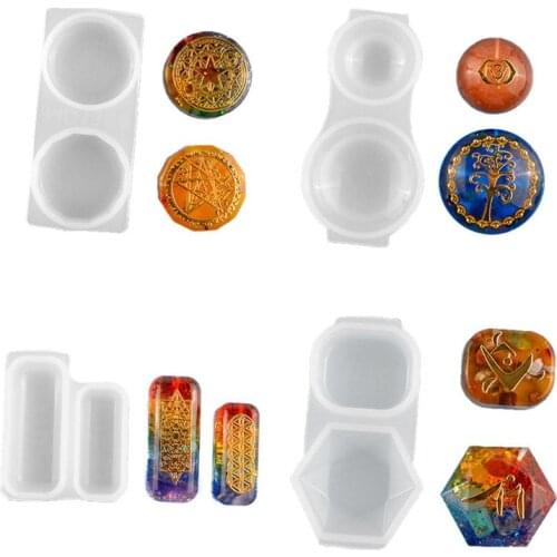 Faceted Orgonite Resin Pendant Mold Crystals Stones Orgone Silicone Resin Mold X7YC