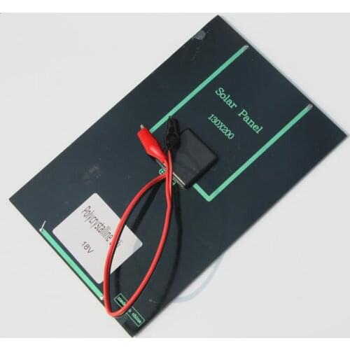 4.2W 18V Solar Cell Polycrystalline Solar Panel+Crocodile Clip For Charging 12V Battery 200*130*3MM NEW Free Shipping