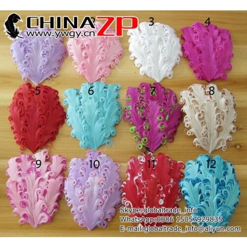 Gold Manufacturer CHINAZP Factory 50pcs/lot Colorful Charcoal and Yellow Curled Headband Nagorie Goose Pad Feather