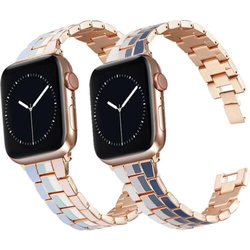 Woman Rainbow Strap For Apple Watch Bands 6 5 4 40mm 44mm iWatch Series SE 3 2 38mm 42mm Watchband Stainless Steel Link Bracelet