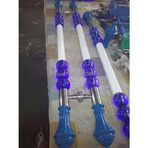 Luxury door handles blue crystal door handles good quality 1050mm length