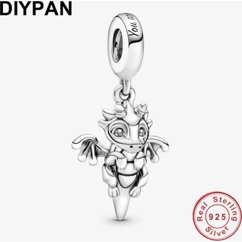 925 Sterling Silver You Are Magic Dragon Dangle Charm Fit Pandora Original Bracelet Charm Pendant Bangle Women Jewelry Berloque