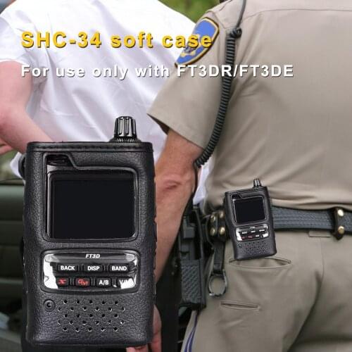 SHC-34 original Walkie Talkie Soft Leather Case holder protecting bag for Yaesu FT-3DE/FT-3DR Handhled Two way Radio