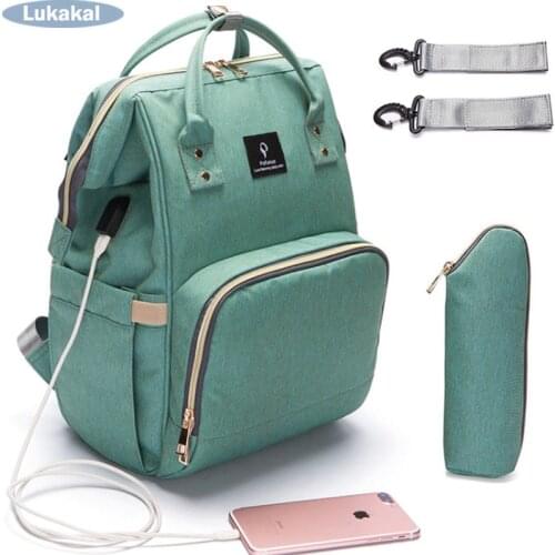Baby Diaper Bag Backpack USB Interface Large Capacity WaterProof Maternity Carry Bolsa Luiertas Bag For Baby Care