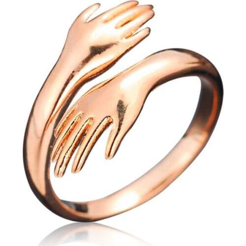 Tevuli 925 Sterling Silver Rose Wrap Hands Ring
