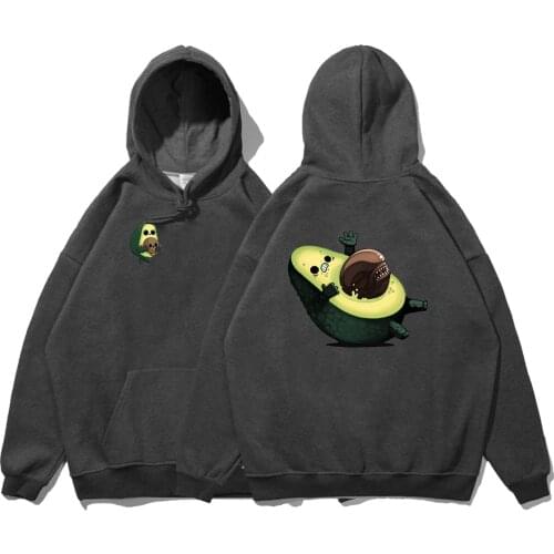 Cute Avocado Double-Sided Printing Men Sweatshirt Cartoon Harajuku Hoody Casual Loose Fashion Pullovers Fleece Autumn Hoody Man