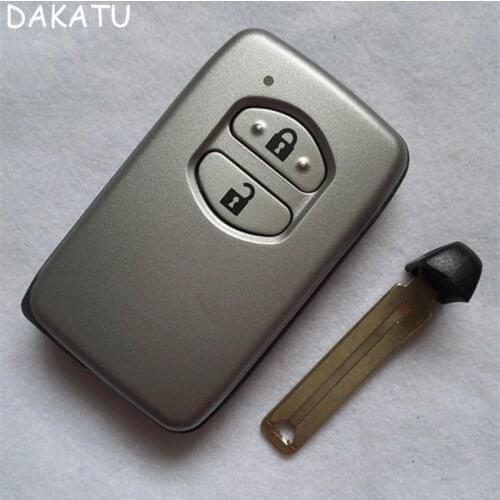 DAKATU Smart Remote Key Shell Case Fob 2 Buttons For Toyota Land Cruiser Prado 2010-2015 Replacement With Blade Inside