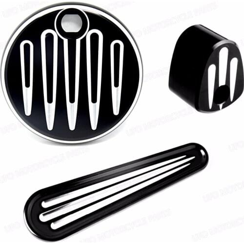 Shallow Cut Fuel Tank Door&Dash Track Insert&Ignition Cap For Harley Touring Street Glide Electra Glid 08-13