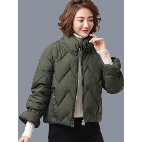 2019 Autumn Winter Parkas Short Jacket Women Coat Fashion Female Parka Warm Casual Overcoat Cotton Padded Jackets Outwear M212