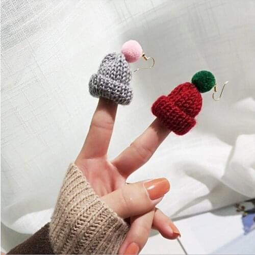 Hairball Christmas Hat Pendant Earrings for Women 2020 Autumn & Winter New Long Pompom Earrings Fashionable Christmas Jewelry
