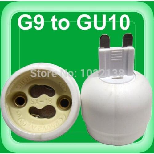 10pcs/lot free shipping G9 to GU10 Adapter GU10 to G9 Socket GU10 Base lamp holder converter Led lighting accessories