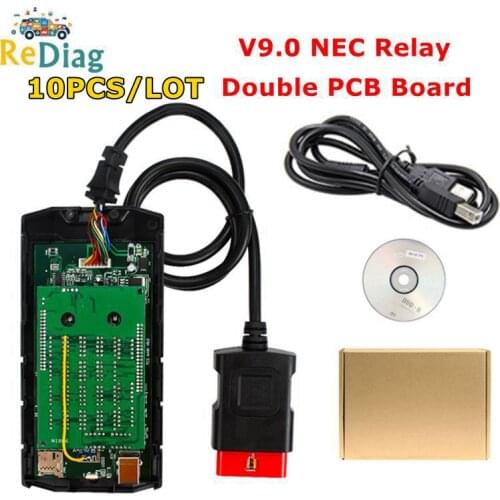 10PCS/LOT DS150 Pro 2017.3 NEC Relays 2016.1 With keygen OBDII Code Reader Tool ForCar/Truck OBD2 Scanner With V9.0 Bluetooth