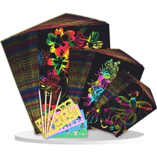 32k Template Colorful Handmade DIY Graffiti Scratch Drawing Paper Creative Gift