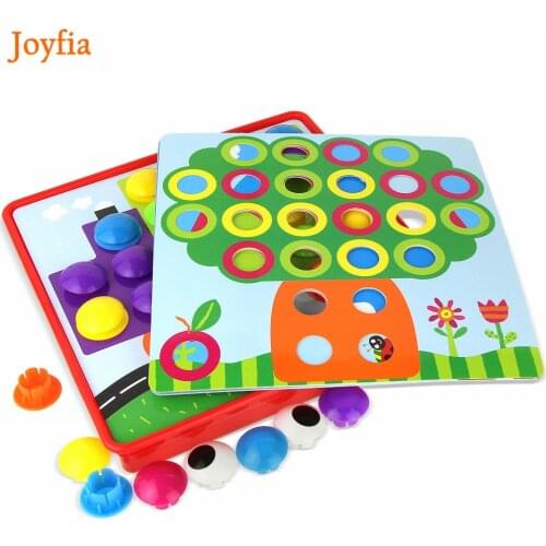 3D Puzzles Toys For Children Composite Picture Puzzle Mosaic Mushroom Nail Kit Educational Game Toys For Kids Baby