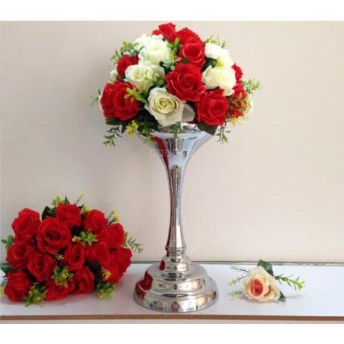 41cm Tall Silver Wedding Flower Vase Flower Stand Table Centerpiece 10pcs/lot
