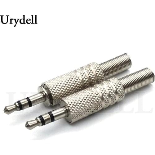 5pcs 3.5mm Plug Connector Stereo Metal 3Poles 3.5 Plug&Jack Adapter With Spring Solder Wire Terminals R06 Drop Ship