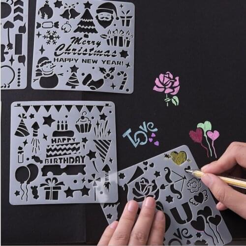 5Pcs/set Alphabet Letter Christmas doodle Stencils Template Painting Scrapbooking Embossing Stamping Album Card DIY HIP
