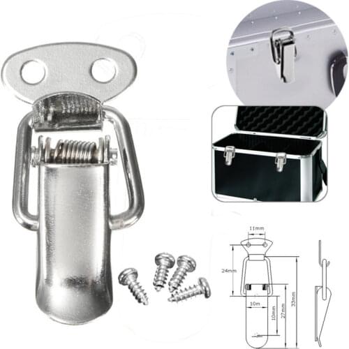 5Pcs Stainless Steel Hardware Cabinet Box Case Spring Loaded Latch Catch Toggle Hasp For Home Office Shops Window Desk