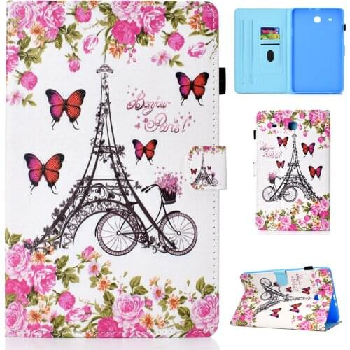 Case for Samsung Galaxy Tab E 9.6" SM-T560 T561 9.6 inch Cover Pu Leather Stand Tablet Shell Funda Skin Card Slot Funda coque