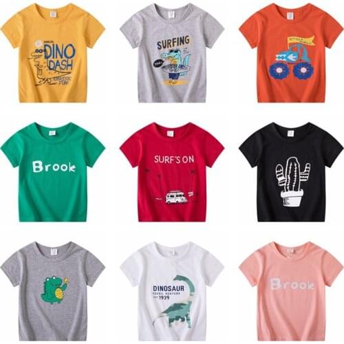 Summer Children Short Sleeve T-Shirts Cartoon Dinosaur Print Baby Boy Toddler Girl Kid Blouse Clothes Casual Tee Top