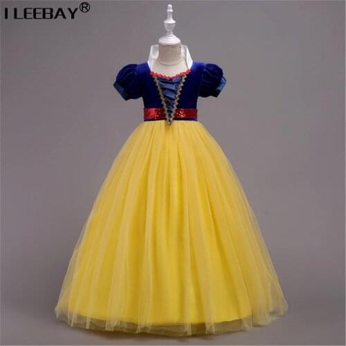 2018 New Design Snow White Big Girls Princess Tutu Dress Children Short Sleeve Long Costume Teenager Girl Party Cosplay Clothing