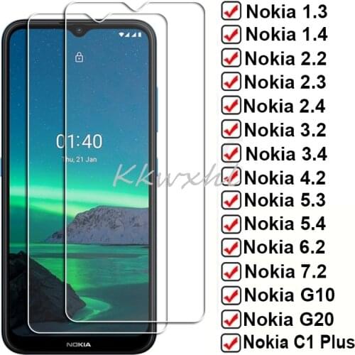 For Nokia 1.3 1.4 2.2 2.3 2.4 3.2 3.4 4.2 5.3 5.4 6.2 7.2 7 Plus 7.1 2018 8.1 G20 G10 C1 Screen Tempered Glass Protector Film