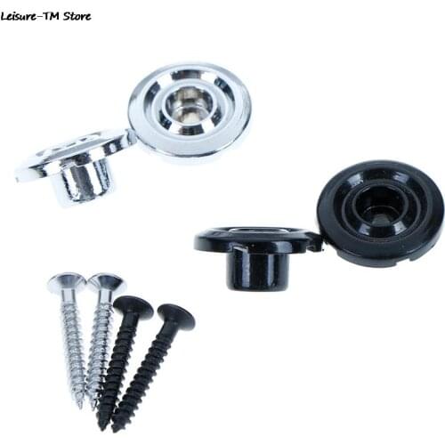 2Pcs/set Short Shaft Round Bass Guitar String Retainer Tree Bass String Retainer Round Chrome Bass Guitar String Tree Retainer