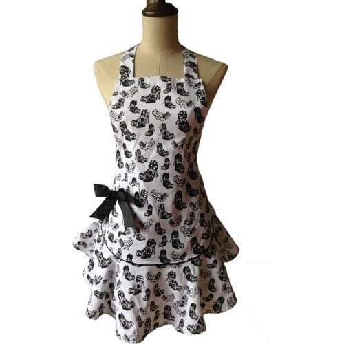 Goodie Two Shoes Retro Kitchen Apron Women White Avental de Cozinha Divertido Tablier Cuisine Pinafore Apron