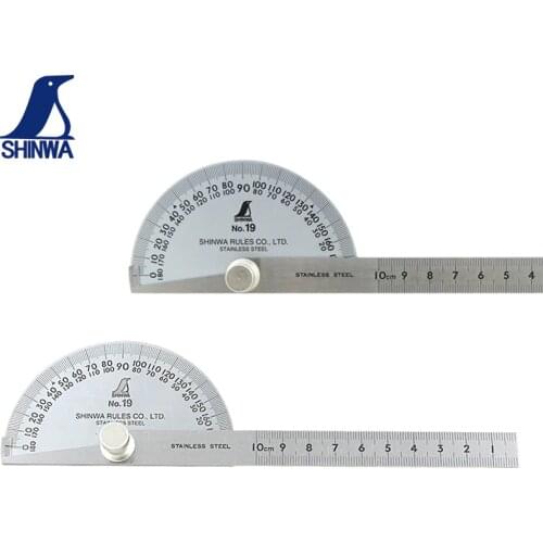 SHINWA Penguin Angle Ruler Measuring Instrument Stainless Steel Angle Gauge High Precision Woodworking tool